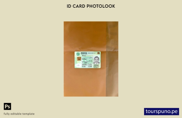 listo para imprimir plantilla frontal de aspecto fotográfico de tarjeta de id 27